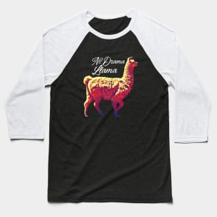 No Drama Llama - Red Fiery Tritone Design Baseball T-Shirt